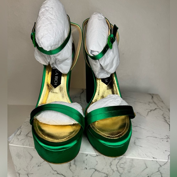 Jessica Rich Green Platform Sandals - Picture 4 of 9